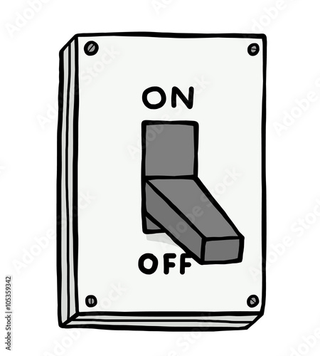 Off electric swith / cartoon vector and illustration, hand drawn style, isolated on white background.