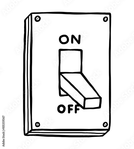 electric switch / cartoon vector and illustration, black and white, hand drawn, sketch style, isolated on white background.