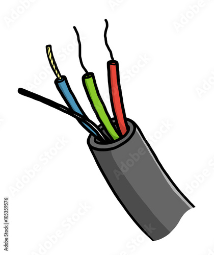 electric, cable wire / cartoon vector and illustration, hand drawn style, isolated on white background.