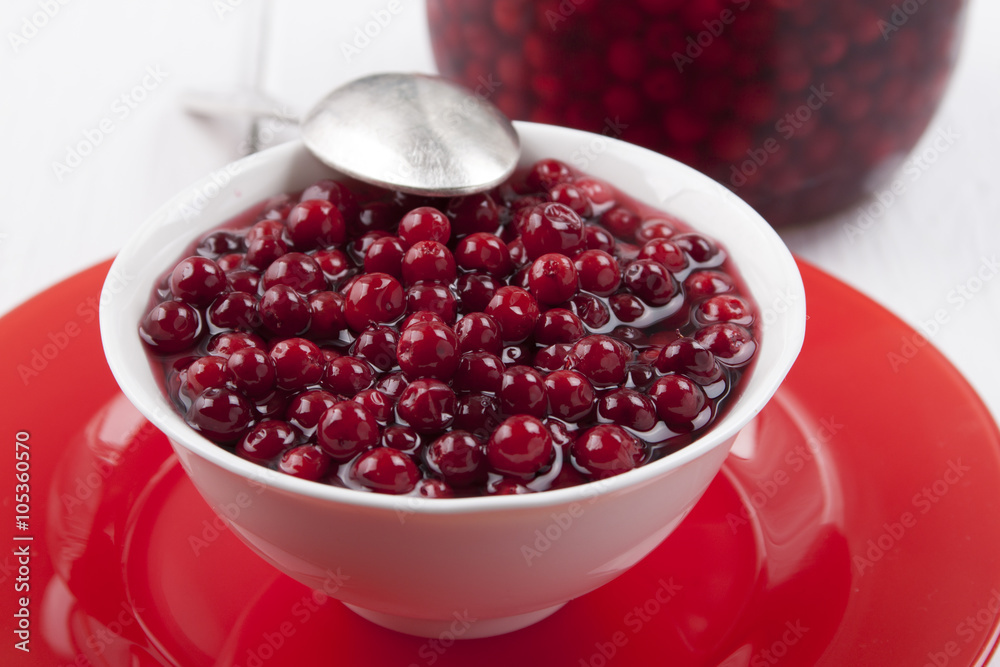 Pickled cranberries in a sweet syrup Pickled cranberries in a sweet syrup