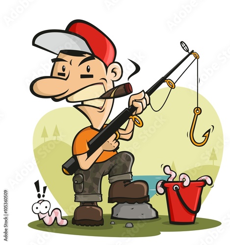 Funny champion fisherman