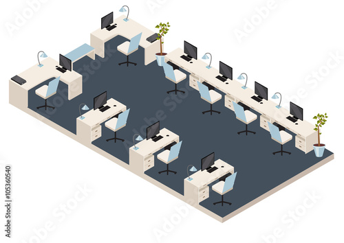  isometric office room
