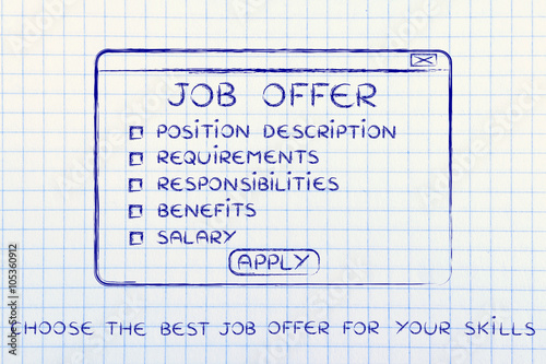 choose the best job offer for your skills, pop-up with list photo