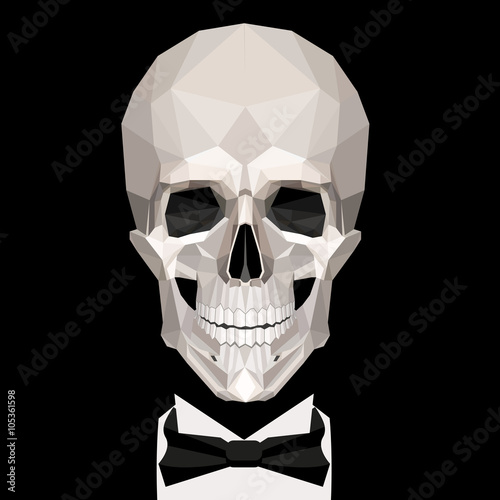 low poly skull