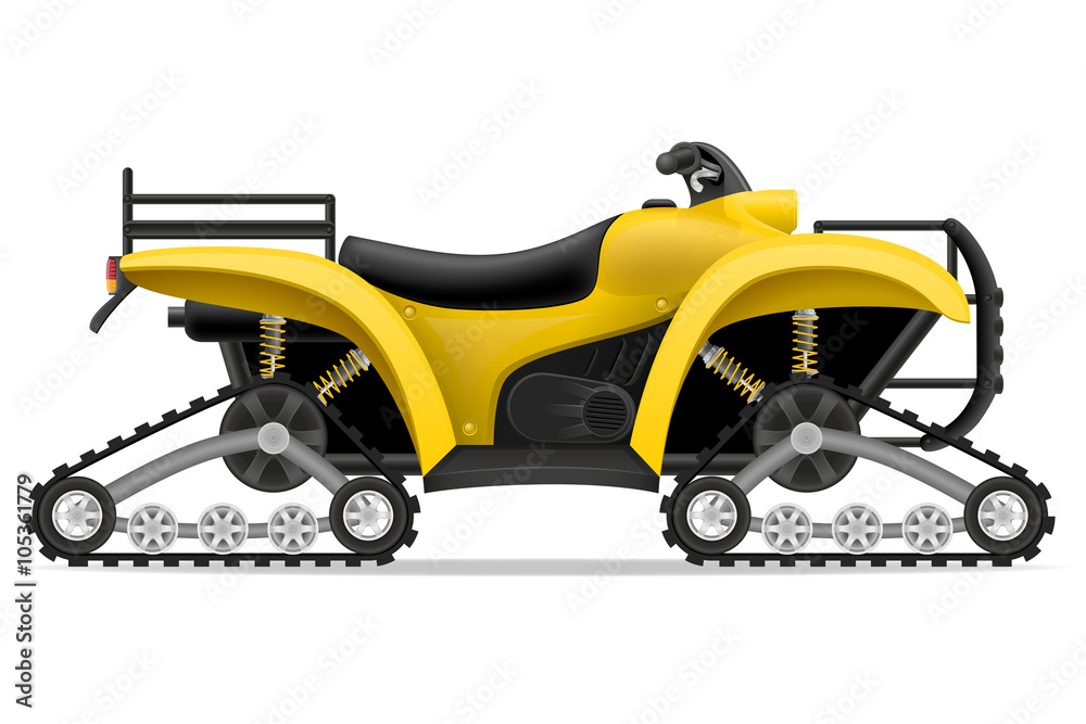 atv motorcycle on four tracks off roads vector illustration