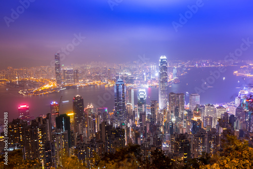 Hongkong skyline from victoria peak