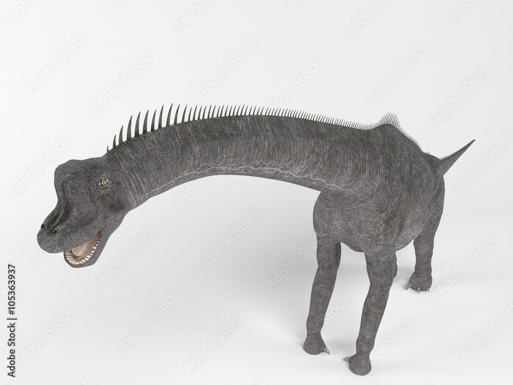 Fototapeta premium 3d render of a Dinosaur inside a white stage