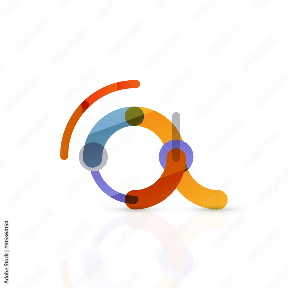 Vector email business symbol, or at sign logo. Linear minimalistic flat icon design Vector email business symbol, or at sign logo. Linear minimalistic flat icon design