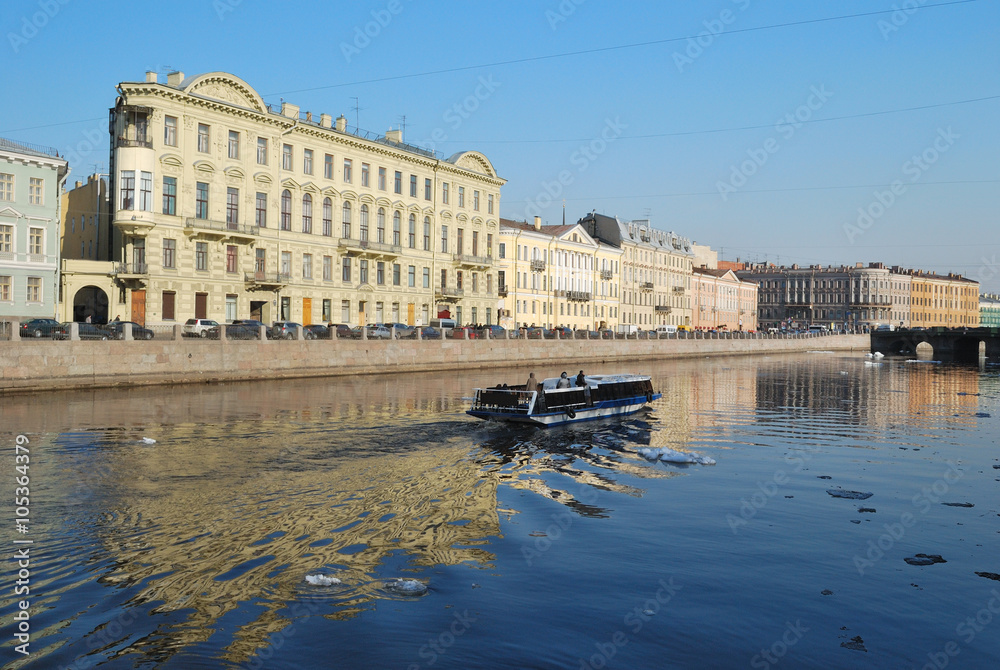 Fontanka river in   Saint-Petersburg