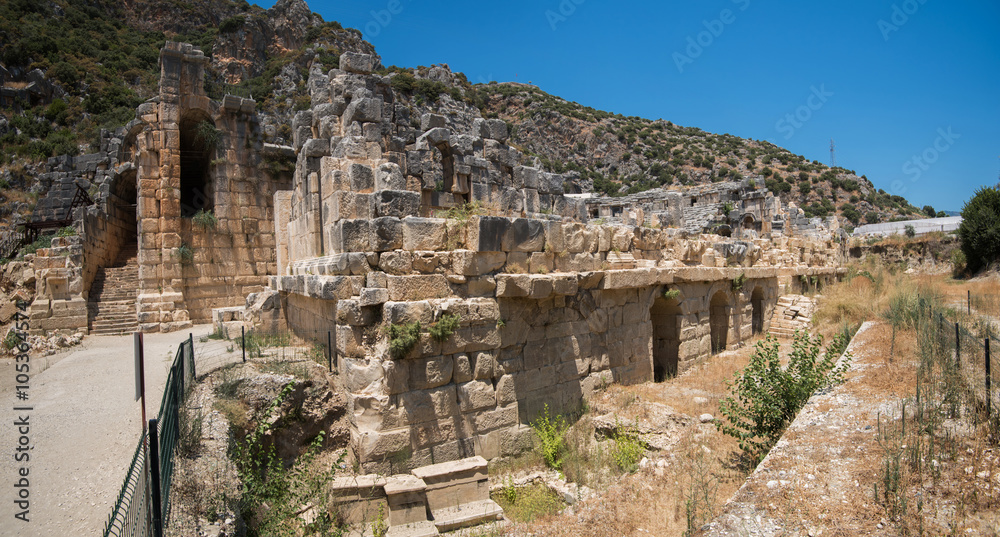 Ancient lycian Myra rock tomb