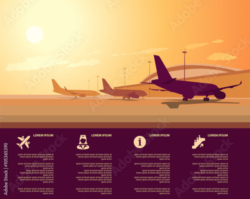 vector airport terminal with infographic elements templates