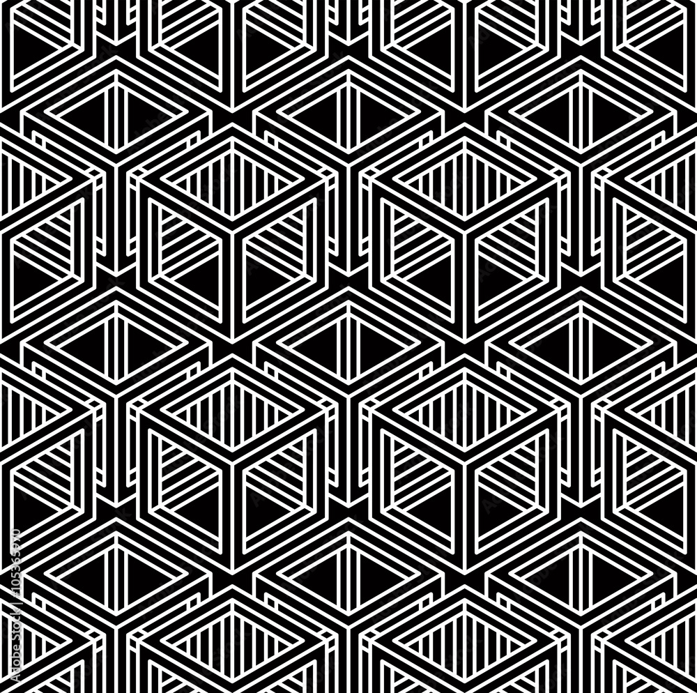 Endless monochrome symmetric pattern, graphic design. Geometric Endless monochrome symmetric pattern, graphic design. Geometric