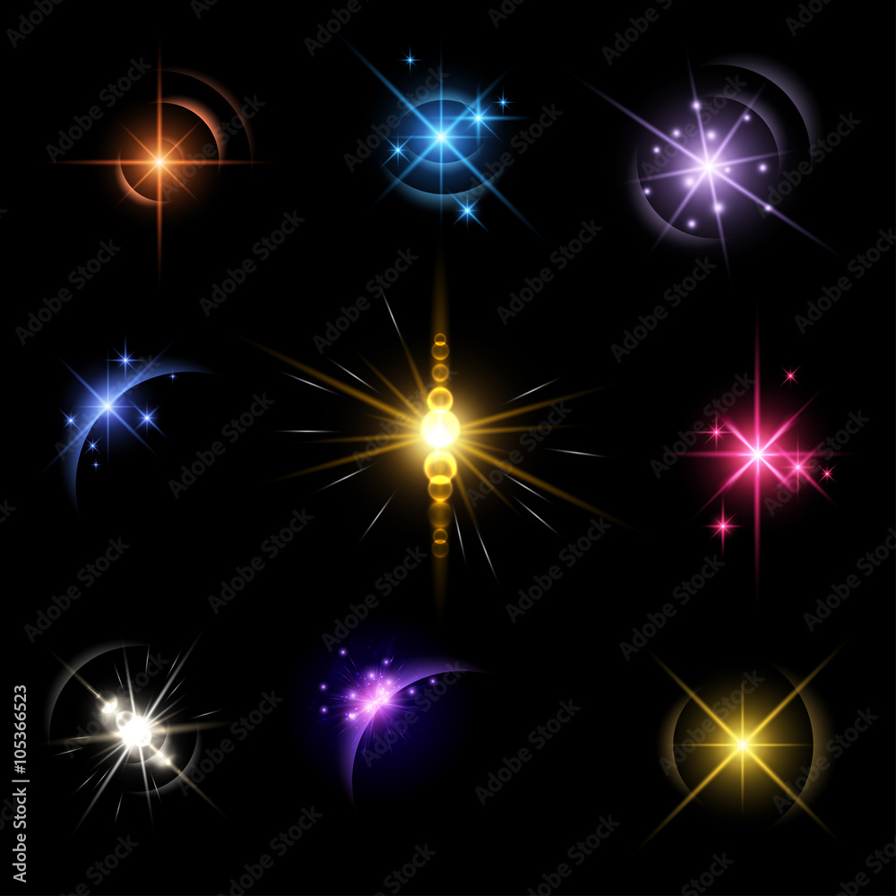 Stars and planet set background.