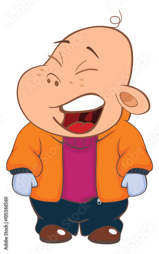 Illustration of Cute Little Boy 