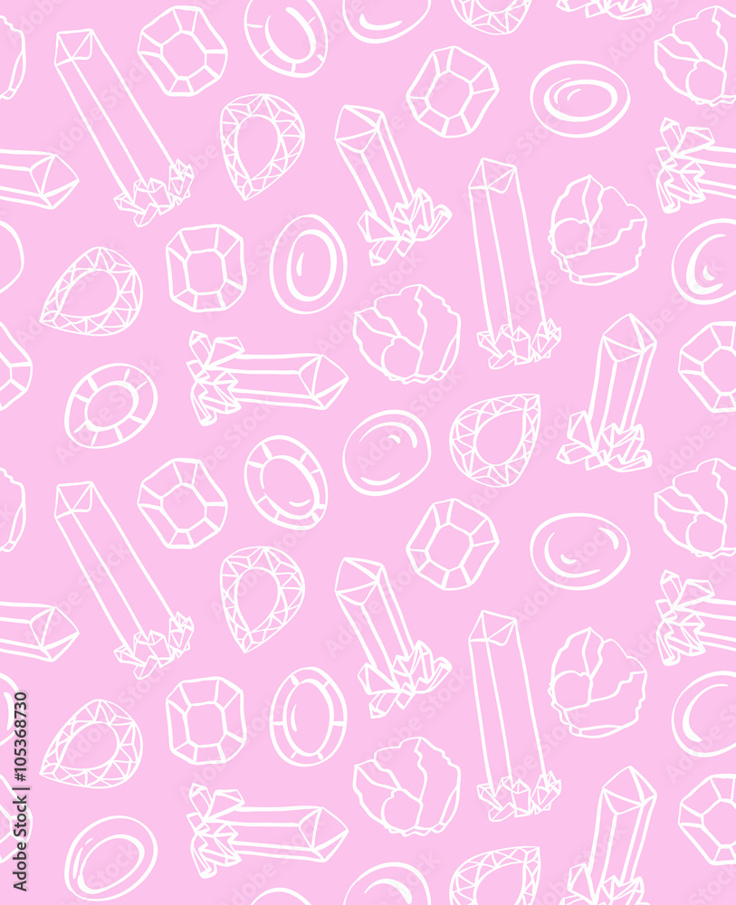 Set of magical crystals. Jeweler seamless pattern Set of magical crystals. Jeweler seamless pattern