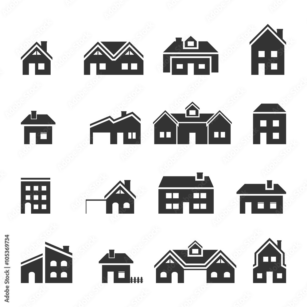 Buildings icons,Vector EPS10.