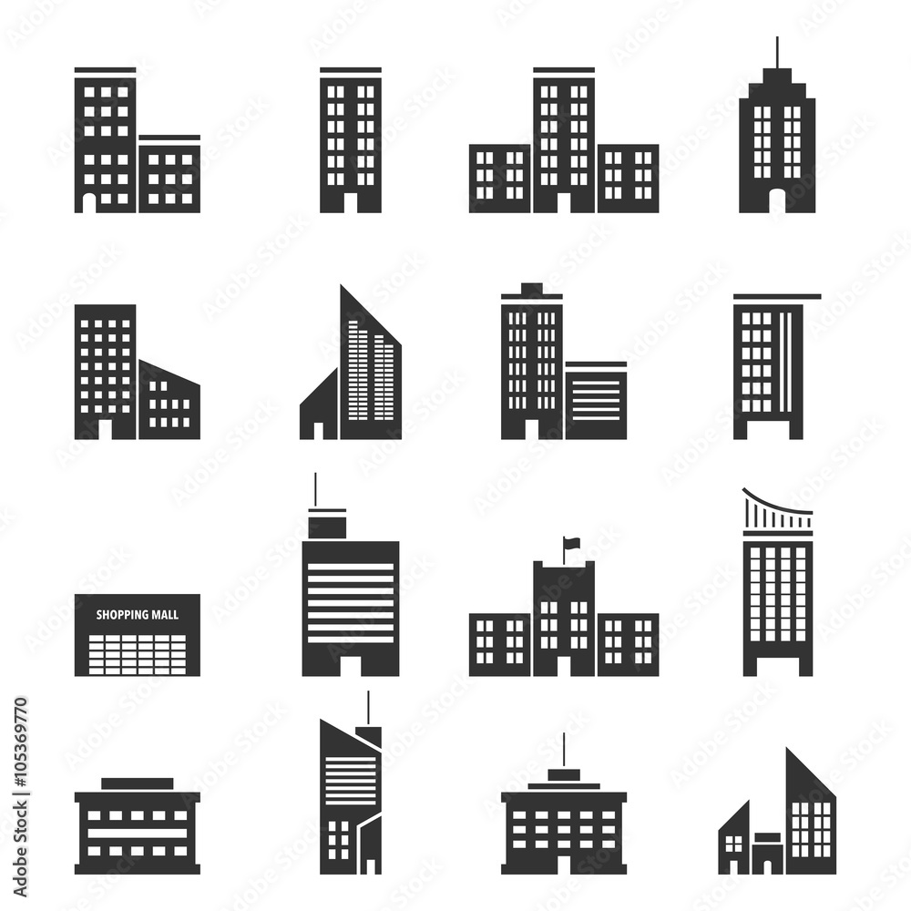 Buildings icons,Vector EPS10.