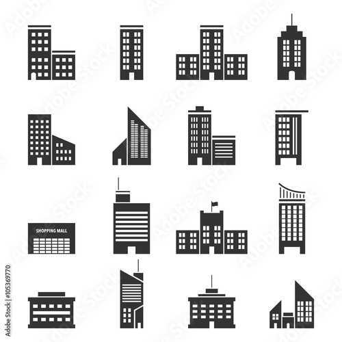 Buildings icons Vector EPS10.