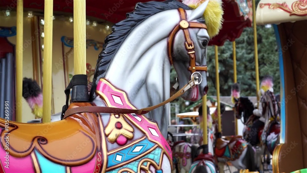 Empty merry-go-round carousel at amusement park, people enjoying time outdoors
Empty merry-go-round carousel at amusement park, people enjoying time outdoors