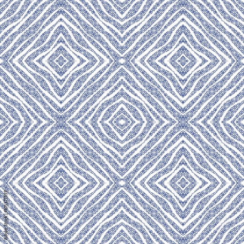 Decorative ornate seamless pattern in blue tones. © Happy Dragon