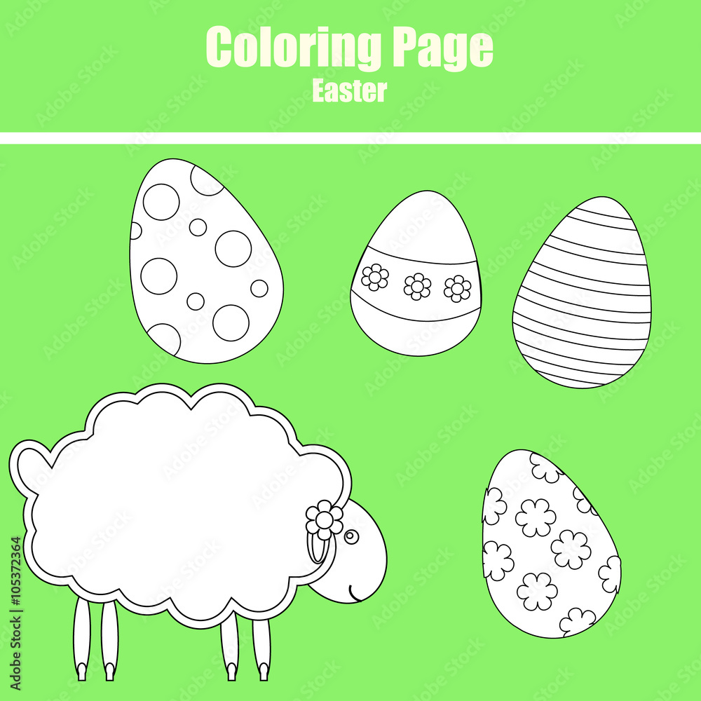 Fototapeta premium Coloring page. Easter