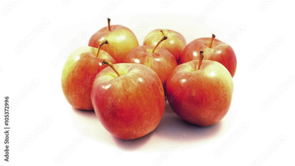 Apples Rotating On Plain Background Apples Rotating On Plain Background
