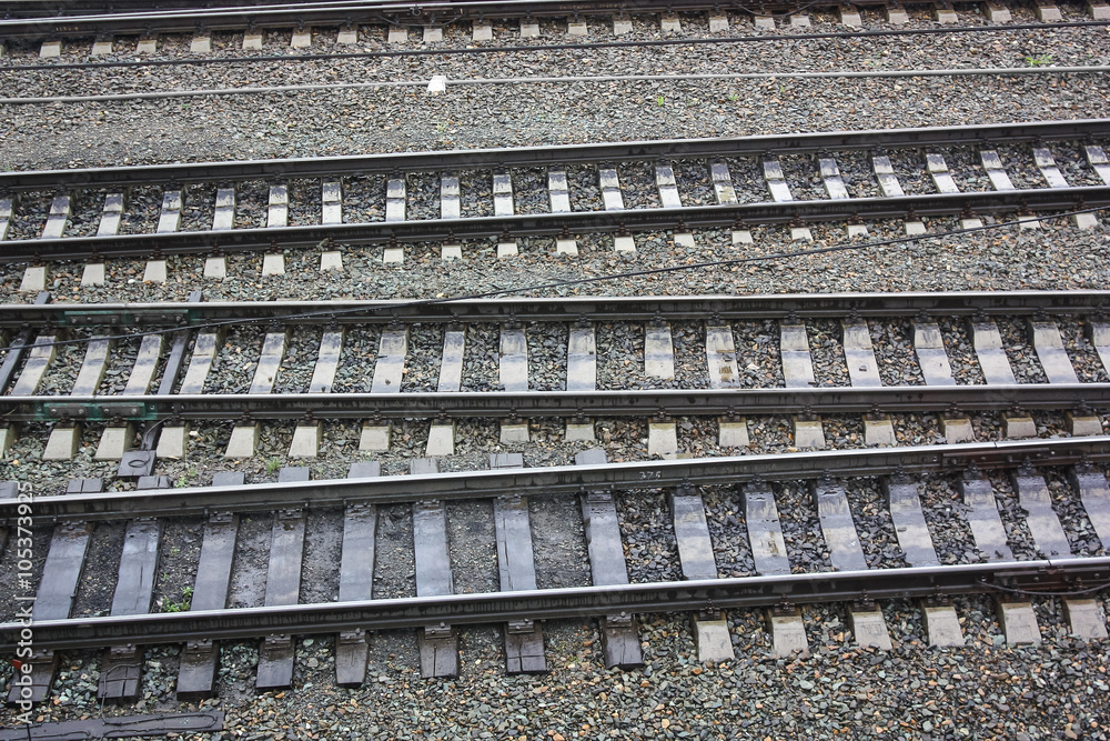 parallel rail ways, close up
