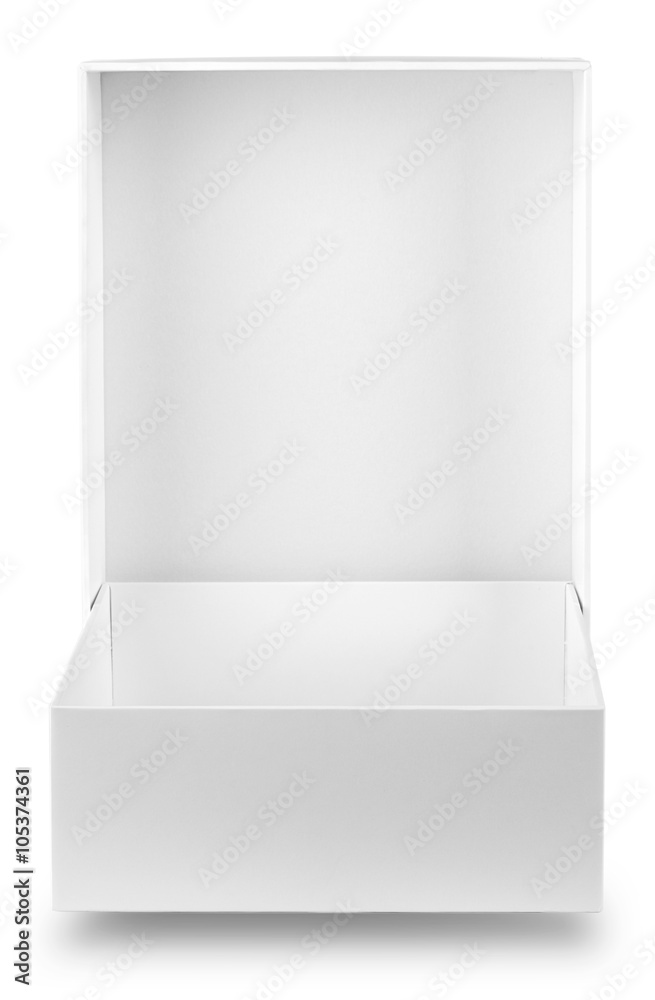 White open empty box White open empty box