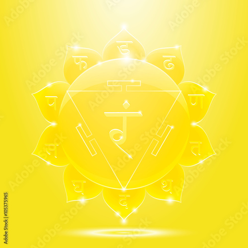 Yellow glossy manipura chakra banner