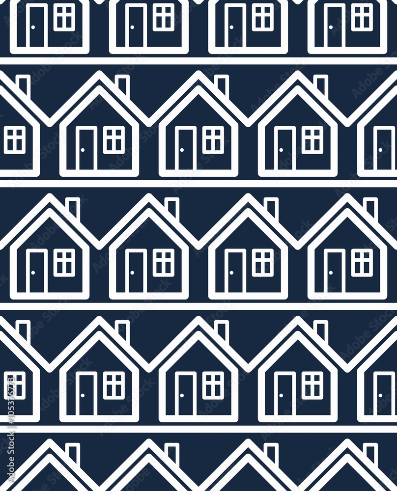 Simple houses continuous vector background. Property 