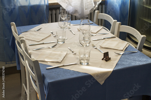 Dressed table of a restaurant