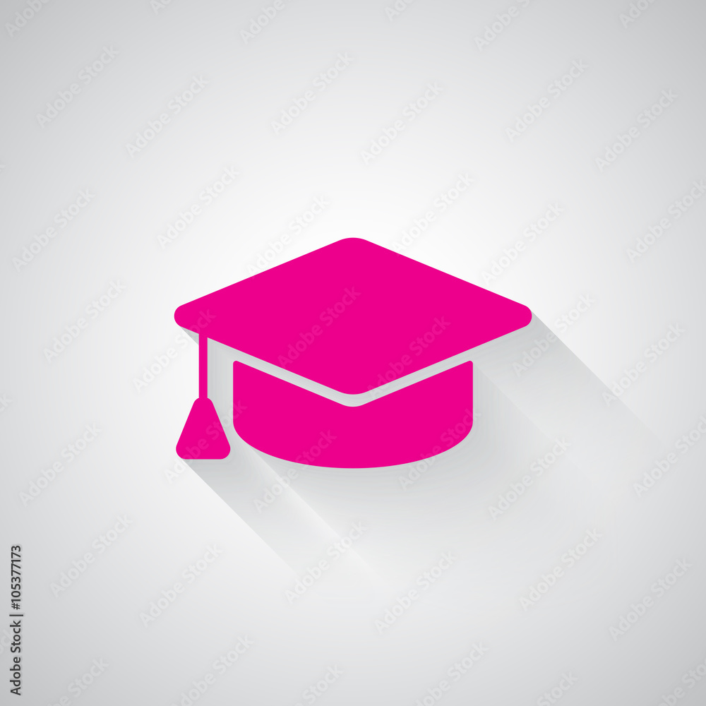 Pink Graduation Cap web icon on light grey background Stock Vector | Adobe  Stock