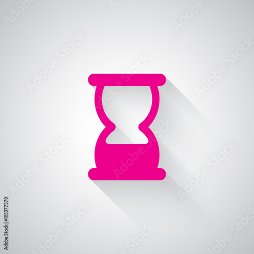Pink Hourglass web icon on light grey background