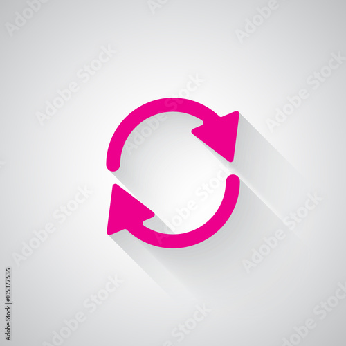 Pink Refresh web icon on light grey background