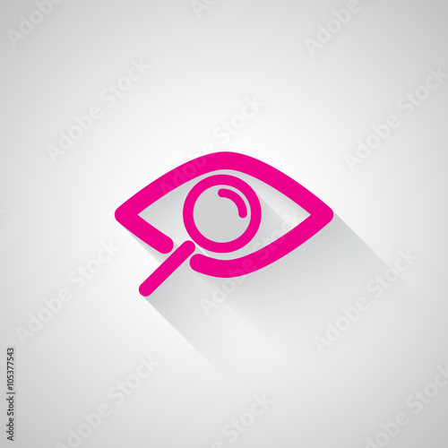 Pink Observation web icon on light grey background