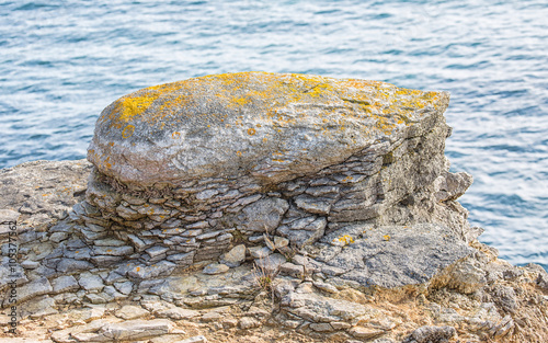 A Jurassic stromatolite on a clifftop at Portland Bill on Dorset