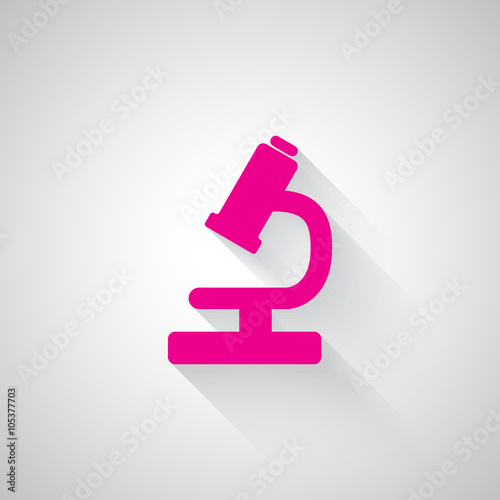 Pink Microscope web icon on light grey background