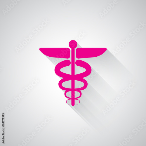 Pink Medical Symbol web icon on light grey background