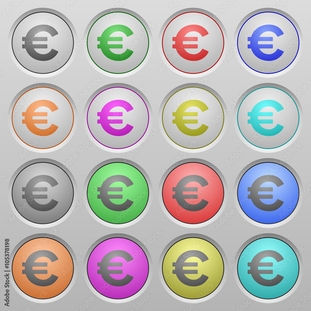 Euro sign plastic sunk buttons Euro sign plastic sunk buttons