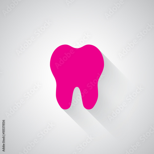 Pink Tooth web icon on light grey background