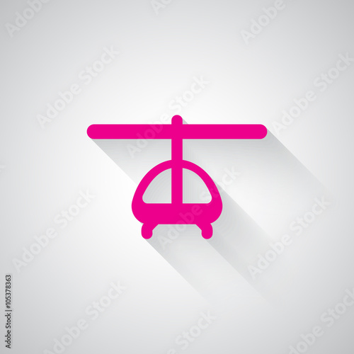 Pink Helicopter web icon on light grey background