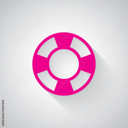 Pink Life Buoy web icon on light grey background