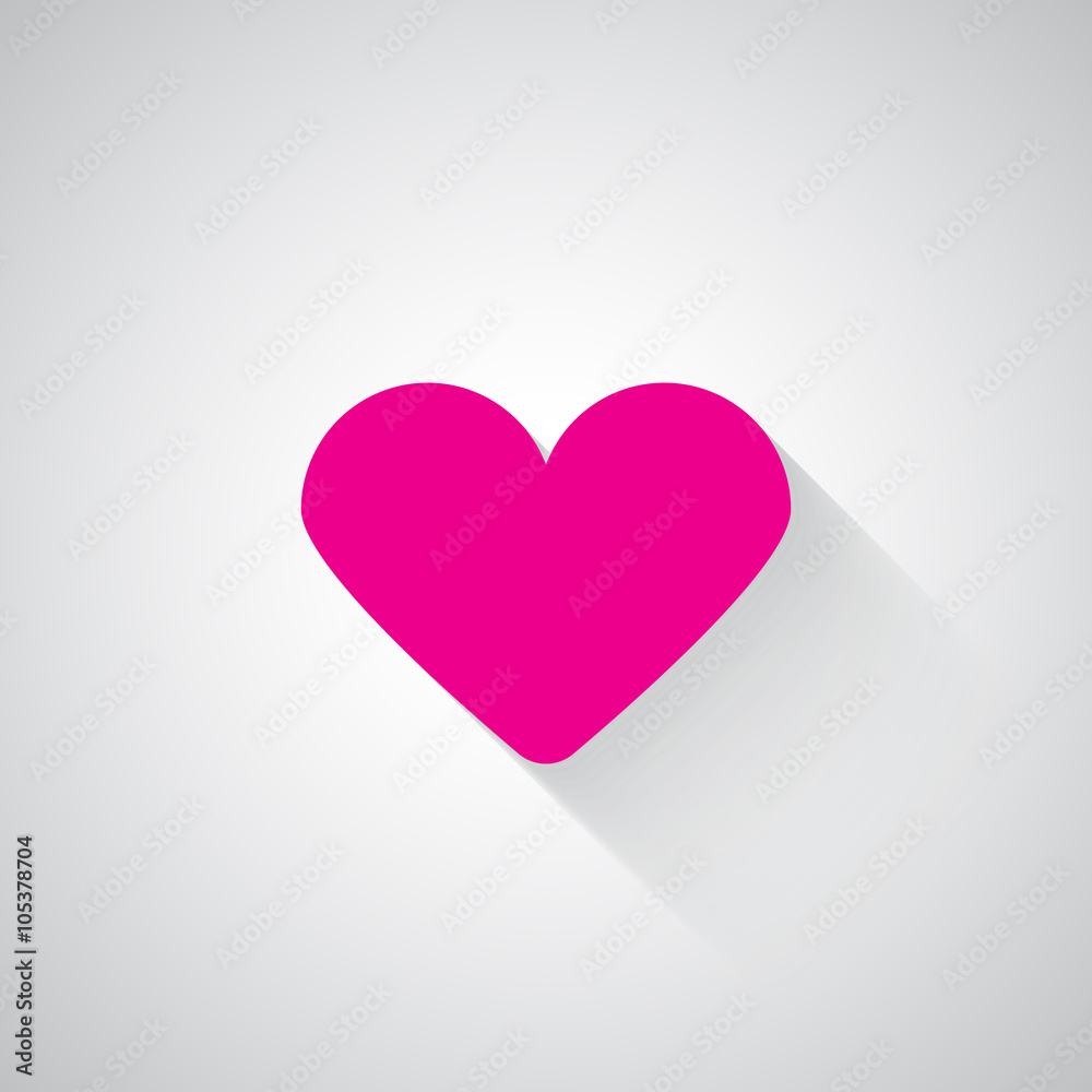Pink Heart web icon on light grey background
