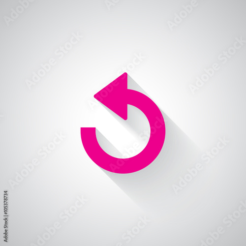 Pink Undo web icon on light grey background