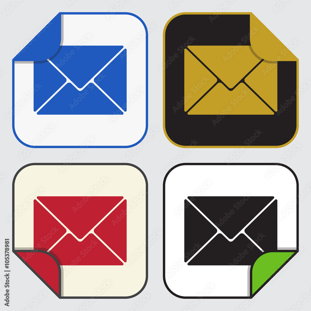 four square sticky icons - mailing envelope four square sticky icons - mailing envelope
