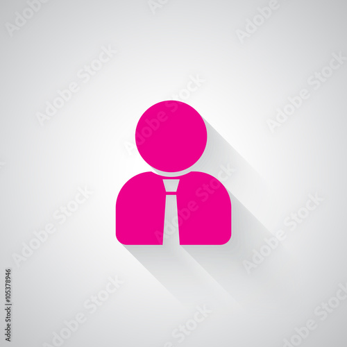Pink User Profile web icon on light grey background