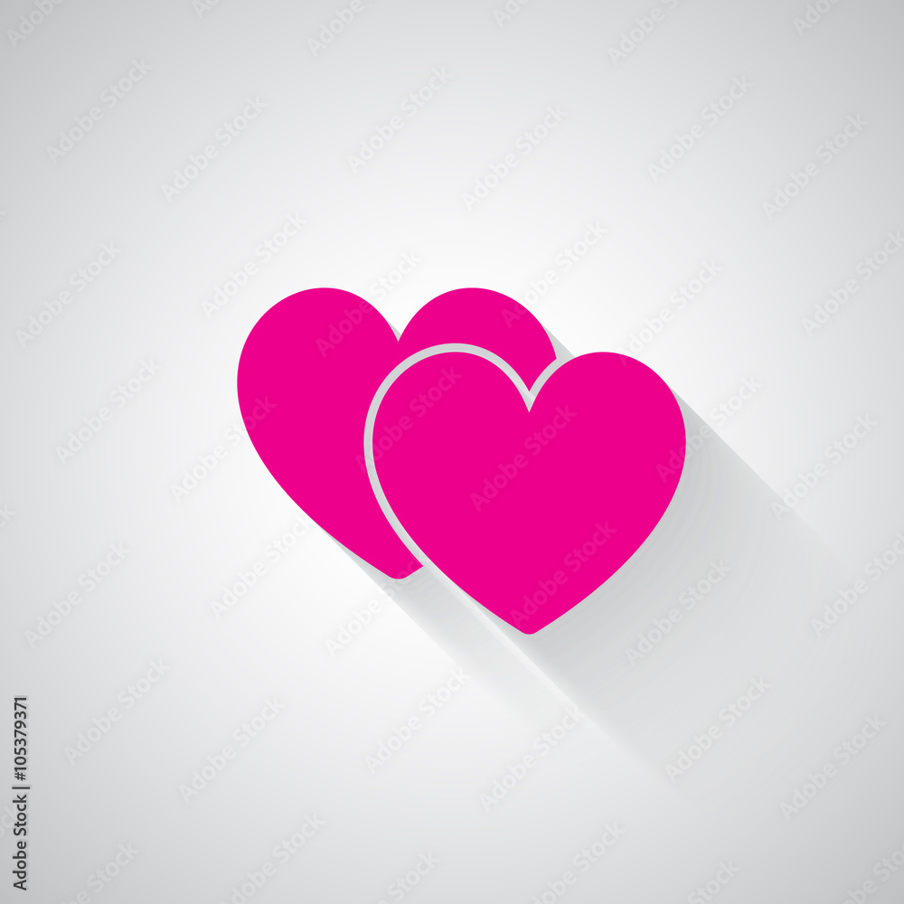 Pink Love Sign web icon on light grey background