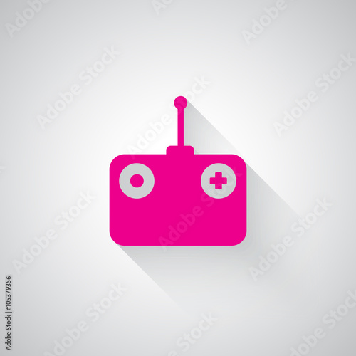 Pink Radio Control web icon on light grey background