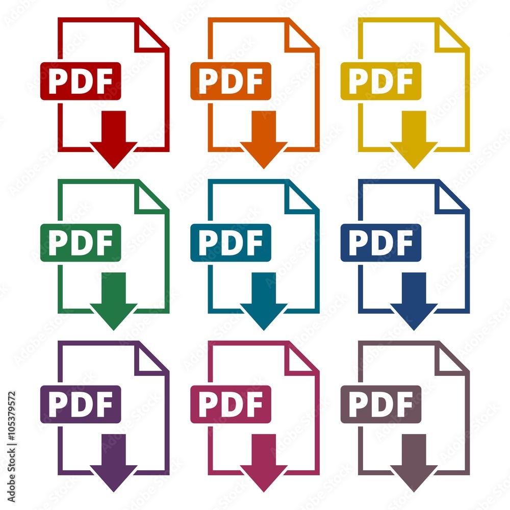 Pdf icons set 