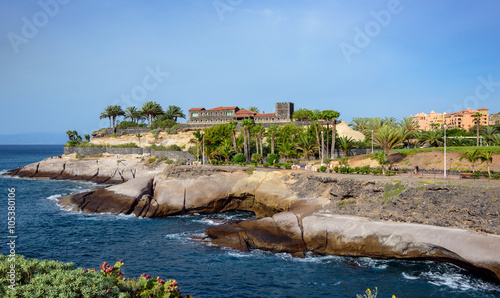 liffs of Adeje town at Tenerife island photo